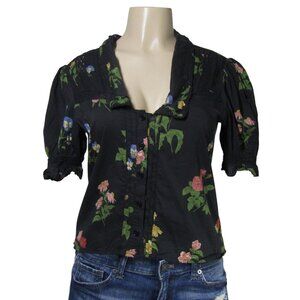 REFORMATION M Floral Night Bloom Hara Top Cottagecore Dark Romantic Witchy